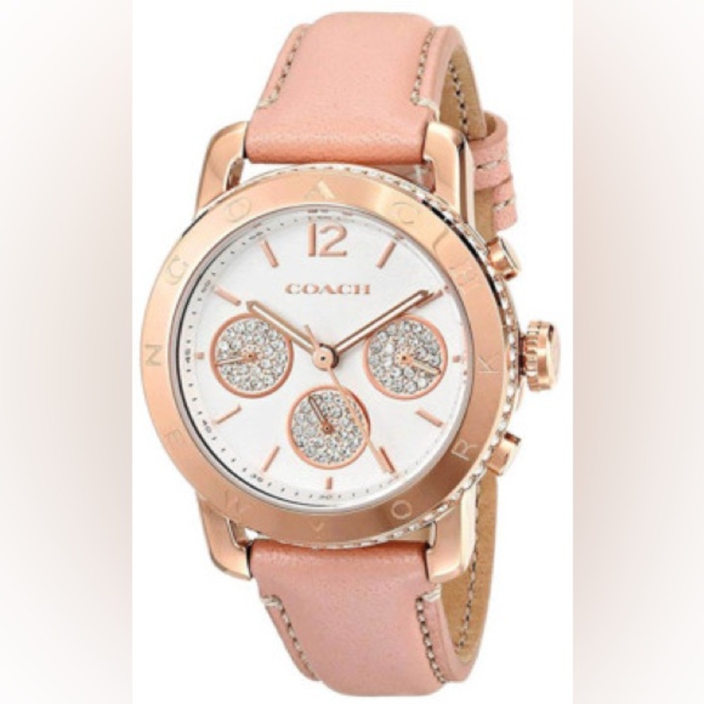 Coach Women's Pink and Rose Gold Watch